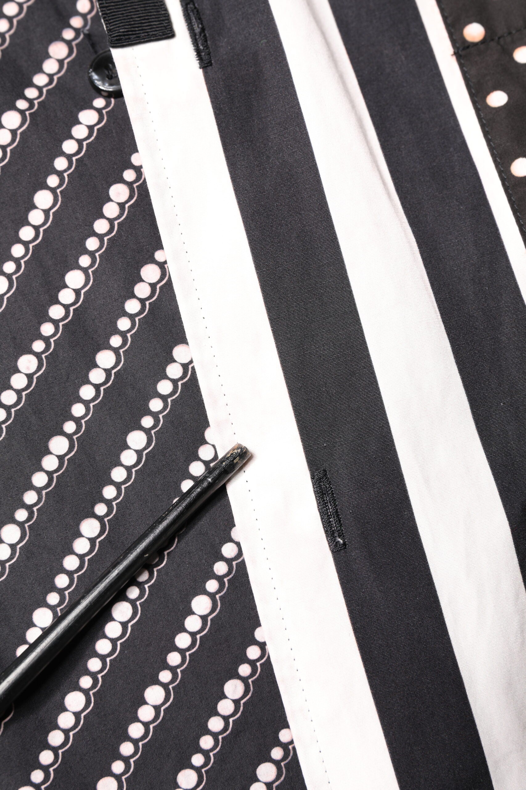 Dolce & Gabbana black and white striped button down casual shirt